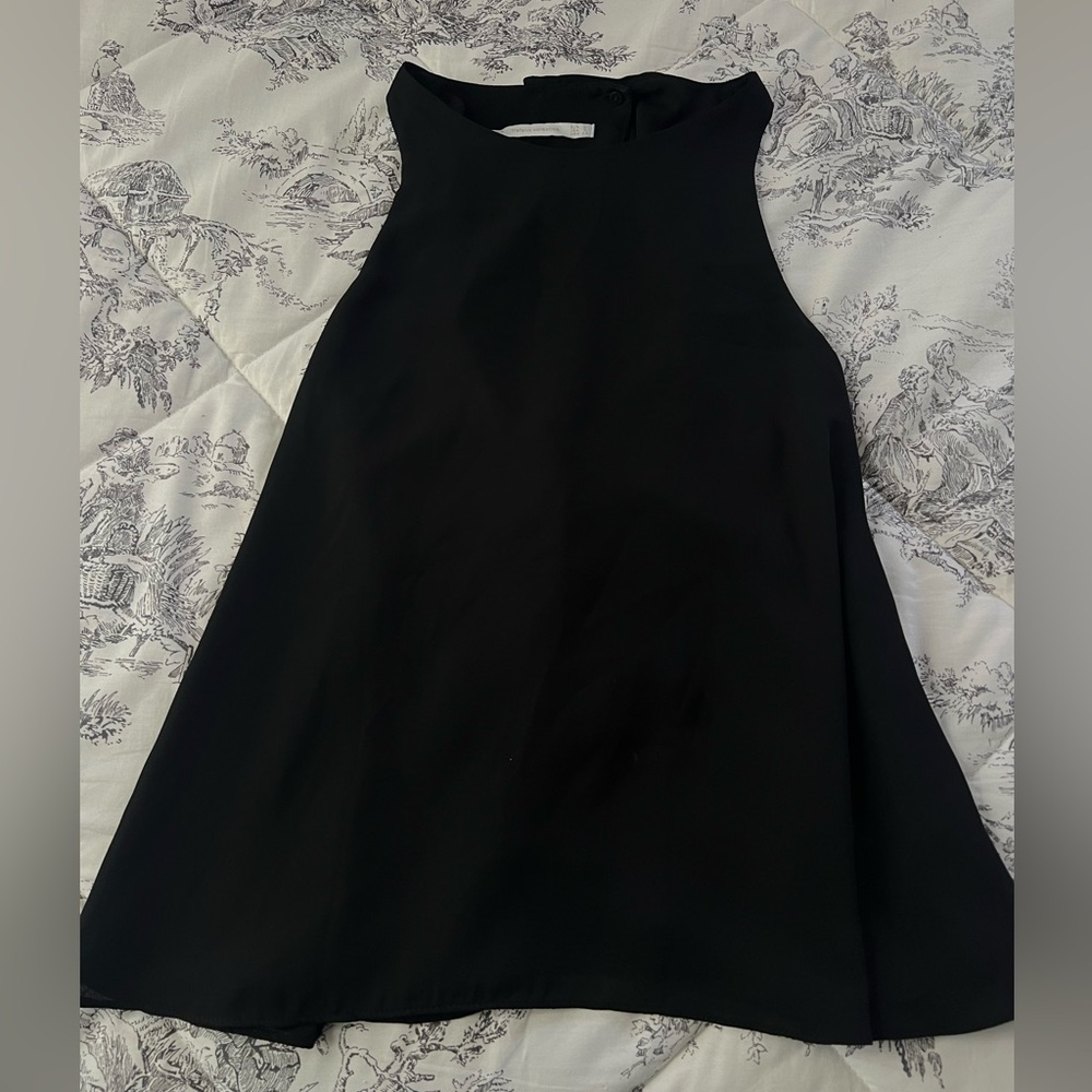 Zara Black Sleeveless Back Tie Top